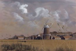 AR PETER SOLLY (20TH CENTURY) "Cley Mill" watercolour, signed lower right 35 x 50cms