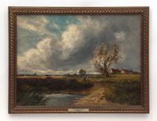 EDMUND MORRISON WIMPERIS (1835-1900) "Autumnal Winds near Diss" oil on board, initialled lower