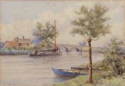 STEPHEN JOHN BATCHELDER (1849-1932) "Acle Bridge" watercolour, signed lower left 17 x 25cms