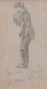 AR SIR ALFRED JAMES MUNNINGS, PRA (1878-1959) "A Norwich character" pencil drawing, signed, dated