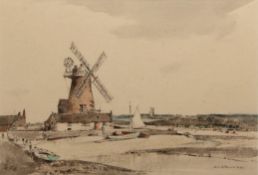 AR ARTHUR EDWARD DAVIES, RBA, RCA (1893-1988) "Cley Mill" pen, ink and watercolour, signed lower