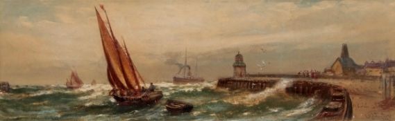 ROBERT MALCOLM LLOYD (1859-1907) "Off Gorleston" watercolour, signed, dated 1906, and inscribed with