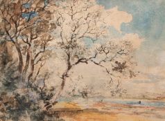 THOMAS CHURCHYARD (1798-1865) "The River Deben near Woodbridge" watercolour 25 x 34cms Provenance: