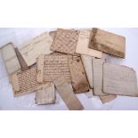 PACKET circa 30 vellum and paper Norfolk documents etc, 1728-1838, including a few re Sir William