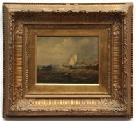 ATTRIBUTED TO JOHN MOORE OF IPSWICH (1820-1902) Seascape oil on panel, bearing initials JL lower