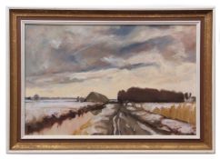 KEITH TUTT (CONTEMPORARY) "The Marsh Track (after Seago)" oil on board, signed verso 50 x 75cms