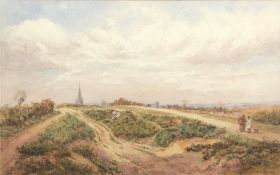 SAMUEL STANDIGE BODEN (1826-1882) "Mousehold Heath, Norwich" watercolour, signed and dated 1875