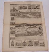 J CORBRIDGE: THE WEST PROSPECT OF THE TOWN OF GREAT YARMOUTH IN NORFOLK, engraved panoramic