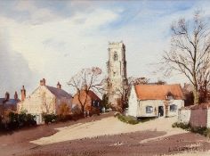 AR LESLIE L HARDY MOORE, RI, (1907-1997) "Happisburgh" watercolour, signed lower right 27 x 36cms