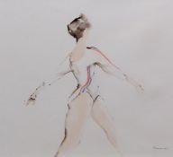 AR PHILIP GARDNER (1922-1986) A Gymnast watercolour, signed lower right 35 x 38cms