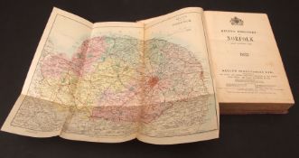 KELLY'S DIRECTORY OF NORFOLK 1933, folding frontis map, original cloth gilt worn and soiled