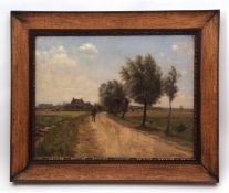 ROBERT BAGGE SCOTT (1849-1925) "Noon - On the road to Reedham Ferry" oil on canvas, signed lower