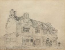 JOHN THIRTLE (1777-1839) "The Red Lion Inn, Eaton", inscribed at Eaton 1825 pencil drawing 21 x