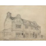 JOHN THIRTLE (1777-1839) "The Red Lion Inn, Eaton", inscribed at Eaton 1825 pencil drawing 21 x