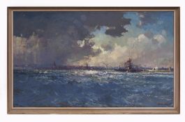 AR GEOFFREY CHATTEN (CONTEMPORARY) "Wreck of the North" oil on board, signed lower right and