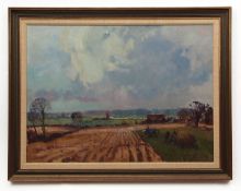 AR GEOFFREY CHATTEN (CONTEMPORARY) "The Thurne Farm" oil on board, signed lower right and