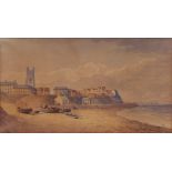 OBADIAH SHORT (1803-1886) "Cromer" watercolour, signed and dated 1870 lower left 23 x 41cms