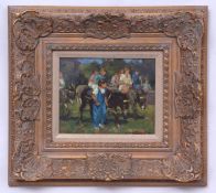 AR KEVIN B THOMPSON (born 1950) Donkey Ride oil on board, signed lower right 20 x 24cms