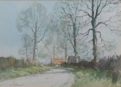 AR STANLEY ORCHART (1920-2005) "Lane near Aylsham, Norfolk 1985" watercolour, signed lower left 25 x