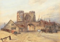 JOHN SYER (1815-1885) The South Gate, Yarmouth watercolour, signed lower right 53 x 75cms