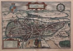 BRAUN AND HOGENBERG: NORDOVICUM, ANGLIAE CIVITAS, hand coloured engraved plan of Norwich, [1616],