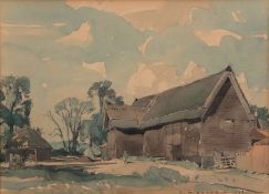 AR FREDERICK WILLIAM BALDWIN (1889-1962) A Barn pen, ink and watercolour, signed and dated 1943