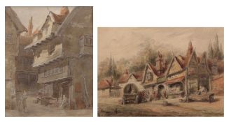 HOLMES EDWIN CORNELIUS WINTER (1851-1935) Norwich views two watercolours, both initialled 33 x 27cms