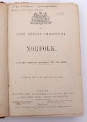 E R KELLY (EDITED): THE POST OFFICE DIRECTORY OF NORFOLK 1879, London, 1879, engraved folding map (