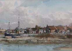 AR STANLEY ORCHART (1920-2005) "Cockle Sheds, Brancaster, Norfolk 1985" pen, ink and watercolour,