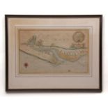 GREENVILLE COLLINS: NORFOLK PARS [CLEY AND BLAKENEY], hand coloured engraved sea chart/plan, circa