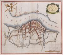 Hand coloured town plan of Norwich, published by P Youngman, 1826, approx size 205 x 150mm,