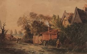 JOHN THIRTLE (1777-1839) "Holls Lane, Norwich" watercolour 21 x 33cms Provenance: W Boswell & Son,