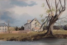 AR LESLIE L HARDY MOORE, RI, (1907-1997) "Keswick Mill" watercolour, signed lower right 37 x 55cms
