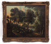 HENRY LADBROOKE (1800-1869) River landscape with shepherd and sheep oil on canvas 62 x 73cms