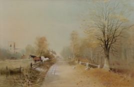 AR PETER METCALF (1944-2004) "Ludham village in Autumn" watercolour, signed, dated 86 lower right 37