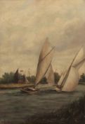 PERCY LIONEL (19TH/20TH CENTURY) Sailing Regatta oil on canvas, signed and dated 96 lower left 62