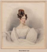 HORACE BEEVOR LOVE (1800-1838) Portrait of Mrs Kerrison-Harvey, half-length, seated on a sofa