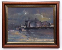 AR GEOFFREY CHATTEN (CONTEMPORARY) "Cobholm - Great Yarmouth" oil on board, signed lower right and