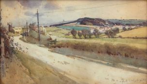 FRANK SOUTHGATE, RBA (1872-1916) Norfolk landscape watercolour, signed lower right 20 x 35cms