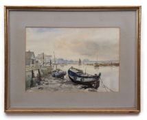 AR JACK COX (1914-2007) Fishing boats at Wells watercolour, signed lower left 23 x 34cms