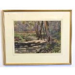 J S Webster, signed watercolour, "Dovedale, Derbyshire", 35 x 50cms