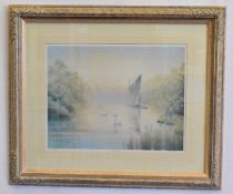 David F Dane, signed in pencil to margin, limited edition (33/500) coloured print, "Morning Mist",