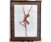 L A B, initialled pastel, Ballerina, 76 x 53cms