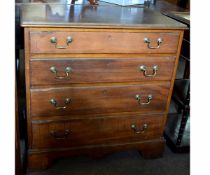 19th century mahogany bachelor's chest with four full width drawers, bearing the circular JAS