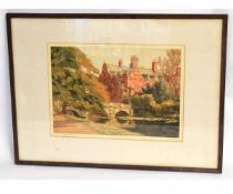 Vera Down, signed in pencil to margin, coloured etching and aquatint, "St John's College from the