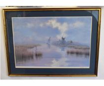 David F Dane, signed and dated Jan 87 in pencil to margin, Broadland landscape, 50 x 75cms