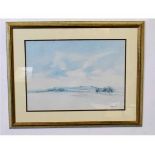 Richard Rennie, signed pair of watercolours, Extensive open landscape, 40 x 56cms (2)