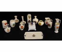 Collection of heraldic china by various factories