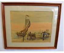 Anthony Crake, signed pair of watercolours, "Bringing in the catch, Lowestoft" and "Cockle gatherers