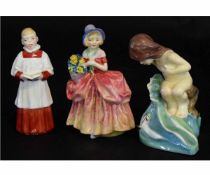Royal Doulton figure of a choirboy, together with a Royal Doulton figure of Cissy, and a Royal
